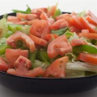 House Salad · Romaine lettuce, green onions, tomatoes, bell peppers, ranch dressing.