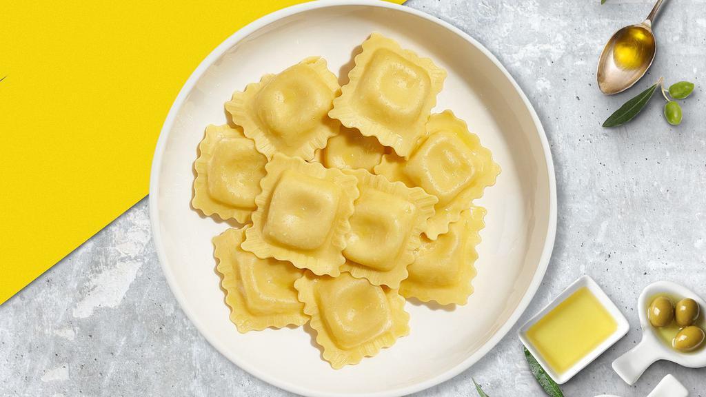 Cheese Ravioli Pasta Prodigy · Fresh cheese ravioli cooked with your choice of sauce and toppings!