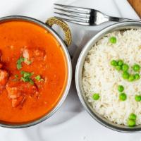 Chicken Tikka Masala · Chicken breast marinated in spices and yogurt baked in tandoor oven and cooked in a creamy o...