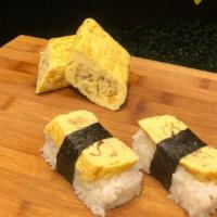 Egg Musubi · Fried egg on rice wrapped in nori