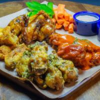 50 Wings · Perfect for groups of 4+, Choose up to 5 different sauces