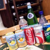 Soda Soda & Bottled Water · Coke, Diet Coke, Sprite, Arrowhead bottled water or Crystal Geyser sparkling water.