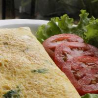 The California Omelette · Fresh turkey, diced tomatoes, avocado, green onions and fresh pepperjack cheese. Served with...