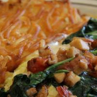 Popeye Omelette · Mushroom, spinach and mozzarella cheese.
