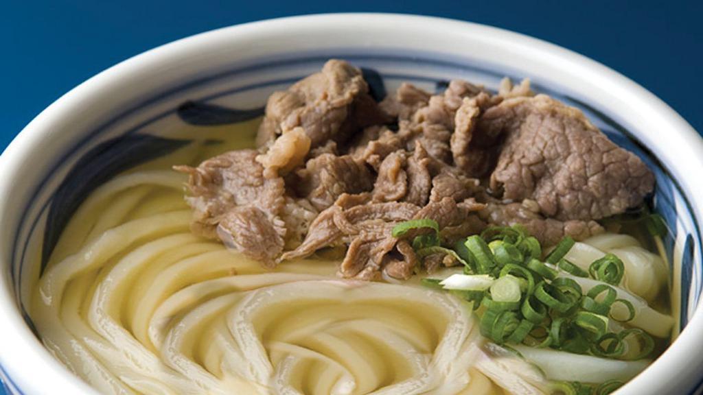 Beef Udon · original noodles served with sweet flavored beef and our homemade soup broth