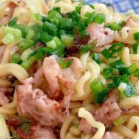 Garlic pork Yakisoba · Yakisoba is a classic Japanese stir-fried noodle dish with Pork and green onion  with beansp...