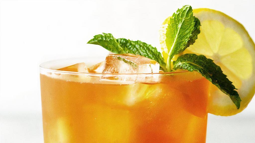 Sweet Tea · Peach ginger mighty leaf iced tea with sweetener.