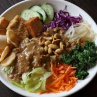 Gado Gado · Vegan. Vegan lover, mixed steamed and fresh vegetables, pairing with fried tofu, tempeh, and...
