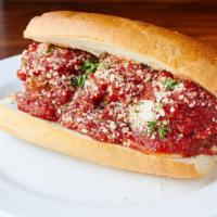 Meatball Sub · With mozzarella parmigiano and garlic. Served on a roll.