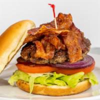 Bacon Burger · Fresh In-House Ground Angus Patty topped with a generous serving of Bacon. Served with Lettu...