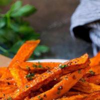 Sweet Potato Fries  · Fried frenched sweet potatoes.