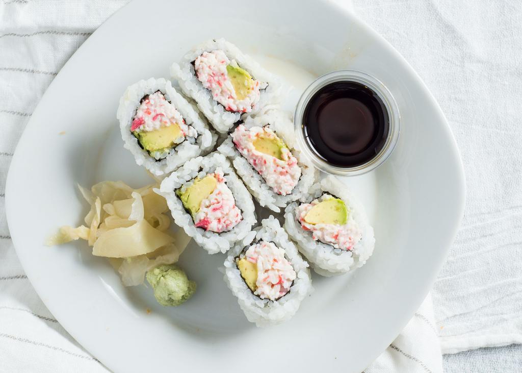California Roll · Crab meat and avocado.