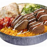 Falafel Platter · Platters are served with one white sauce and one red sauce. Regular platters are served with...