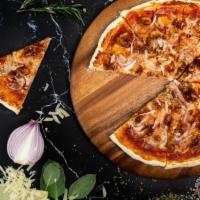 BBQ Chicken Pizza · Fresh out of the oven and seasoned to perfection, 14