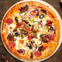 Afghani Pizza · Fresh out of the oven and seasoned to perfection, 14