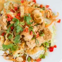 Bangkok 101 Chicken Salad · Crunchy chicken or saute chicken, lettuce, green onion with a sesame dressing.