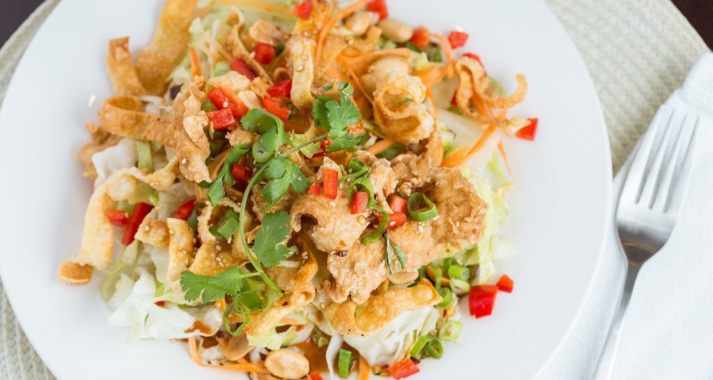 Bangkok 101 Chicken Salad · Crunchy chicken or saute chicken, lettuce, green onion with a sesame dressing.
