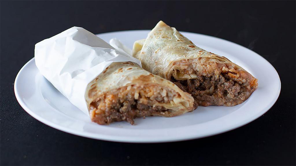 Burrito with Meat · Rice and Bean burrito with your choice of meat.