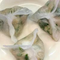 Snow Pea Sprouts W/ Shrimps Dumplings (3)豆苗鮮蝦餃 · 豆苗鮮蝦餃