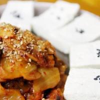 Kimchee & Tofu · Stir fried kim chee and pork, served with steamed tofu.