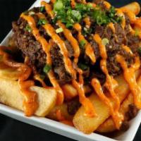 Bulgogi Fries · French fries with house-made bulgogi and spicy mayo sauce on top.