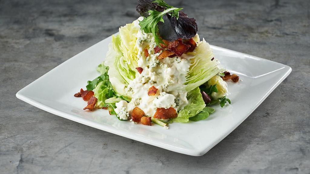 Lettuce Wedge · bacon & bleu cheese on crisp greens served with bleu cheese dressing | GF | K