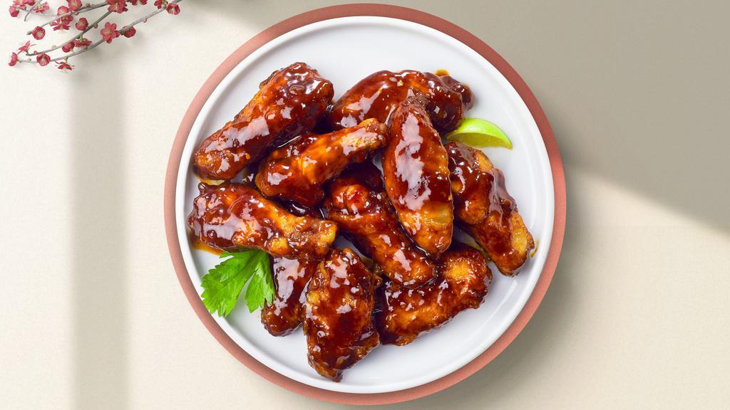 Blazing BBQ Wings · Fresh chicken wings breaded, fried until golden brown, and tossed in barbecue sauce.
