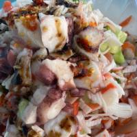 701 · Ceviche de pescado, ceviche de camarón, jaiba y popo / Fish and shrimp ceviche, imitation cr...