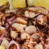 Mazatlan · camarón crudo, cocido, pulpo y callo / Shrimp cooked and uncooked, octopus and scallops.