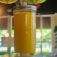 Fresh Squeezed OJ Pitcher · 22 Oz of freshly squeezed orange juice in a handsome reusable mason jar!