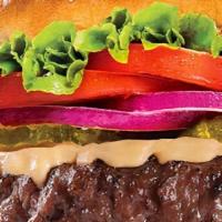 d. Beyond Meat Burger · Impossible patty with lettuce, tomato, red onions, pickles and spicy yogurt sauce and americ...