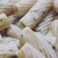 Rigatoni  Gorgonzola Cheese Sauce · tube pasta in gorgonzola cream sauce