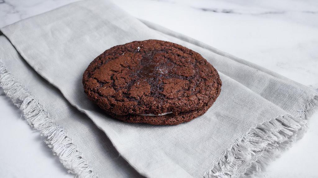 Homeroom's Giant Oreo by Homeroom · By Homeroom. Our take on the classic: vanilla cream between two chewy chocolate cookies with a sprinkle of sea salt. Vegetarian. Contains gluten, dairy, and eggs. We cannot make substitutions.