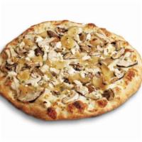 Tuscan Mushroom Pizza · Housemade roasted garlic, sauce, mozzarella, cremini, shitake, and button mushrooms, caramel...