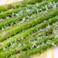 Asparagus  · Grilled with salt and pepper/ steamed