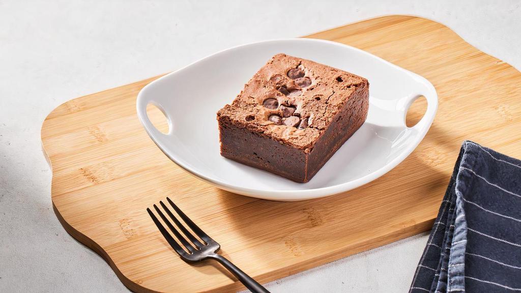 Fudgy Brownie by Homeroom · By Homeroom. A delicious, freshly baked, dark chocolate chunk brownie. Contains dairy and eggs. We cannot make substitutions.