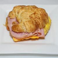 Breakfast Sandwich · Choice of croissant, bagel or toast.