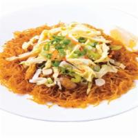 Sotanghon · Glass noodles sauteéd with bits of chicken, pork and vegetables. Serve with a spritz of lemo...