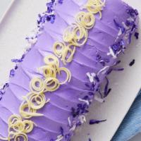 Ube Roll · Ube sponge cake roll filled and iced with ube buttercream.