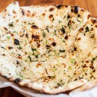 Garlic Naan · Leavened bread with garlic.