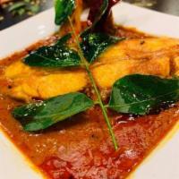 PARADISE FISH CURRY · Hyderabadi Style Fish curry in special Paradise spice mix
