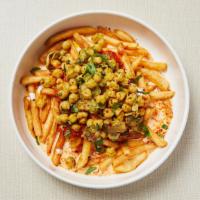 Mediterranean Chickpeas Fries Bowl (V) · Roasted curry chickpeas with homemade tomato sauce over a bed of crispy french fries served ...