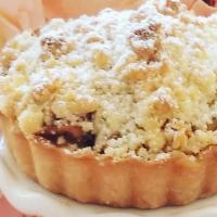 Apple Almond Pie · Sweet apples, almond cream, cinnamon and our signature almond crumble topping. Freezer frien...