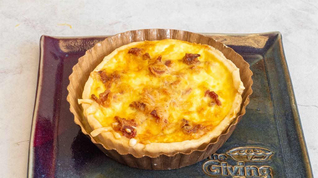 Bacon & Cheese · This is the classic french quiche lorraine made with bacon, swiss cheese, eggs and cream. Perfect for breakfast, brunch or a light dinner with a salad!