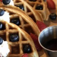 Waffle & Berries · maple syrup, powdered sugar & whipped cream