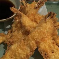 Shrimp Tempura · Shrimps and veggies in tempura batter deep fried. served with miso soup salad and rice.