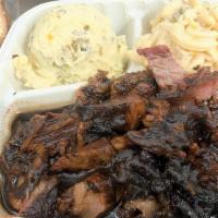 Beef Tri-Tip Lunch · Comes with your choice of two sides, and sauce (sides: potato salad, bbq beans, macaroni sal...