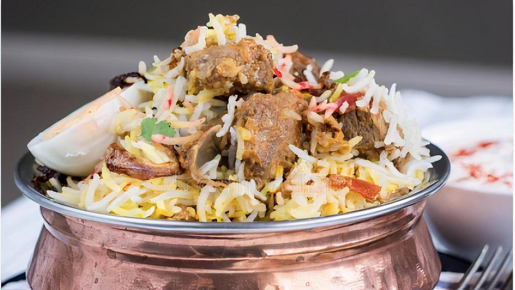 Himalayan Biryani · Favorite. Gluten free. Mix of boneless chicken, lamb and shrimp cooked with basmati rice and special meat biryani masala topped with almond slices and cashew nuts.