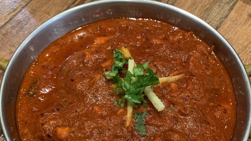 Chicken Vindaloo · Gluten free. Boneless chicken with potatoes cooked in onion tomato with vindaloo sauce.