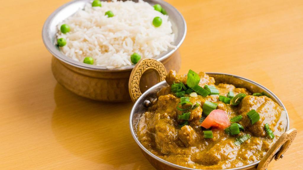 Lamb Curry · Gluten free. Boneless lamb pieces are cooked in house special sauce with various herbs and spices.